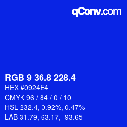 カラーコード: RGB 9 36.8 228.4 | qconv.com