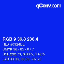 カラーコード: RGB 9 36.8 238.4 | qconv.com