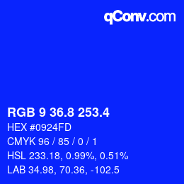 カラーコード: RGB 9 36.8 253.4 | qconv.com