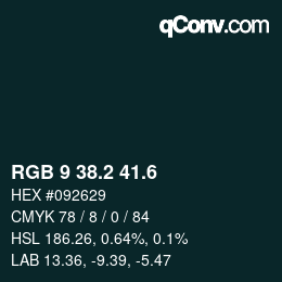 カラーコード: RGB 9 38.2 41.6 | qconv.com