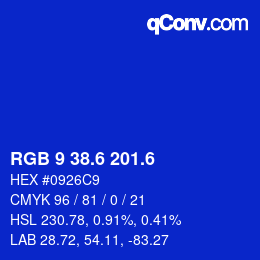 カラーコード: RGB 9 38.6 201.6 | qconv.com