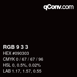 Color code: RGB 9 3 3 | qconv.com
