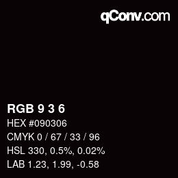 Color code: RGB 9 3 6 | qconv.com