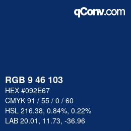 Color code: RGB 9 46 103 | qconv.com