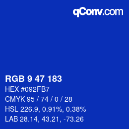 Color code: RGB 9 47 183 | qconv.com