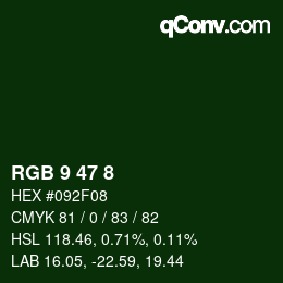 Color code: RGB 9 47 8 | qconv.com
