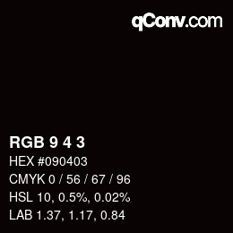 Color code: RGB 9 4 3 | qconv.com