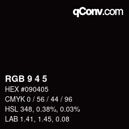 Color code: RGB 9 4 5 | qconv.com