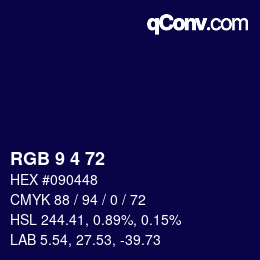 Color code: RGB 9 4 72 | qconv.com