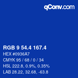 カラーコード: RGB 9 54.4 167.4 | qconv.com