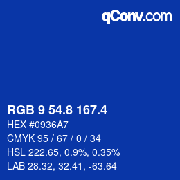 カラーコード: RGB 9 54.8 167.4 | qconv.com
