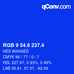 カラーコード: RGB 9 54.8 237.4 | qconv.com