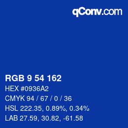 Color code: RGB 9 54 162 | qconv.com