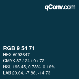 Color code: RGB 9 54 71 | qconv.com
