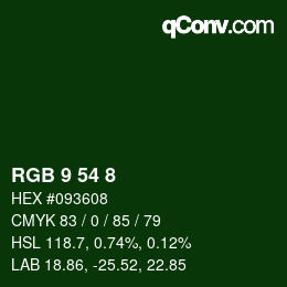 Color code: RGB 9 54 8 | qconv.com