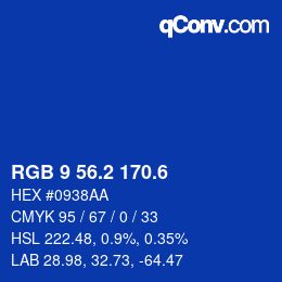 カラーコード: RGB 9 56.2 170.6 | qconv.com