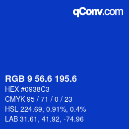 カラーコード: RGB 9 56.6 195.6 | qconv.com