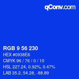 Color code: RGB 9 56 230 | qconv.com
