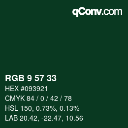 Color code: RGB 9 57 33 | qconv.com