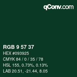 Color code: RGB 9 57 37 | qconv.com