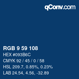 颜色代码: RGB 9 59 108 | qconv.com