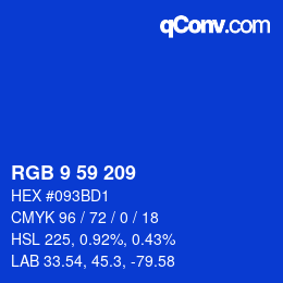 Color code: RGB 9 59 209 | qconv.com