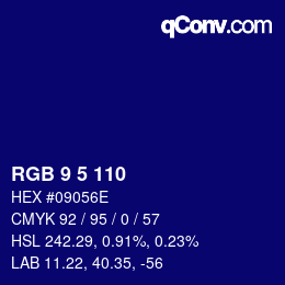 Color code: RGB 9 5 110 | qconv.com