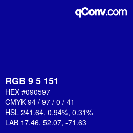 Color code: RGB 9 5 151 | qconv.com