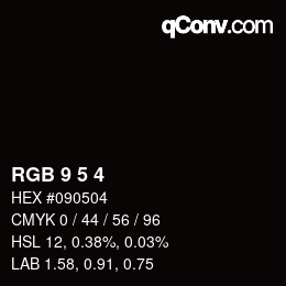 Color code: RGB 9 5 4 | qconv.com