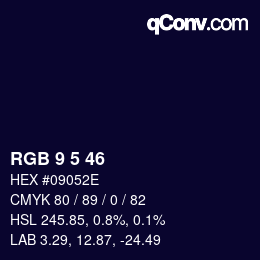 Color code: RGB 9 5 46 | qconv.com