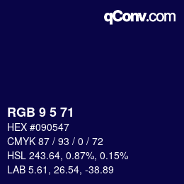 Color code: RGB 9 5 71 | qconv.com