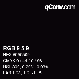 Color code: RGB 9 5 9 | qconv.com