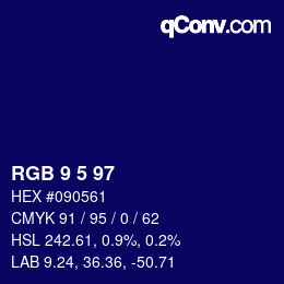Color code: RGB 9 5 97 | qconv.com