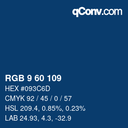 颜色代码: RGB 9 60 109 | qconv.com