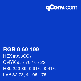 Color code: RGB 9 60 199 | qconv.com