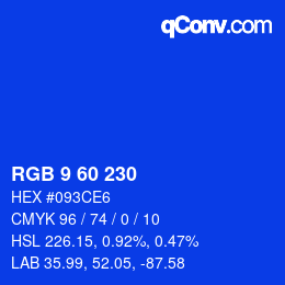 Color code: RGB 9 60 230 | qconv.com