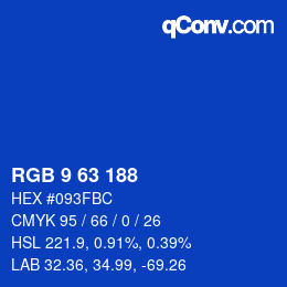 Color code: RGB 9 63 188 | qconv.com