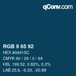 カラーコード: RGB 9 65 92 | qconv.com