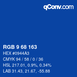 カラーコード: RGB 9 68 163 | qconv.com