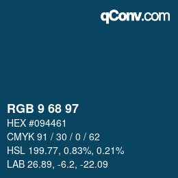 Color code: RGB 9 68 97 | qconv.com