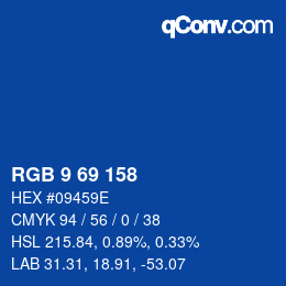 Color code: RGB 9 69 158 | qconv.com
