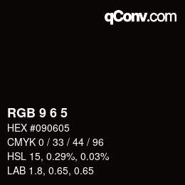 カラーコード: RGB 9 6 5 | qconv.com