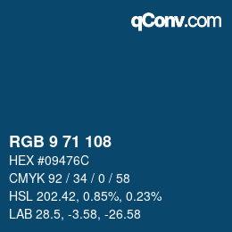 Color code: RGB 9 71 108 | qconv.com
