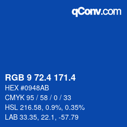 カラーコード: RGB 9 72.4 171.4 | qconv.com