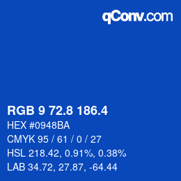 カラーコード: RGB 9 72.8 186.4 | qconv.com