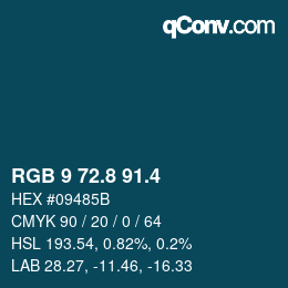 カラーコード: RGB 9 72.8 91.4 | qconv.com