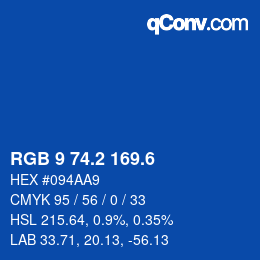 カラーコード: RGB 9 74.2 169.6 | qconv.com