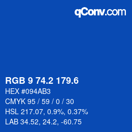 カラーコード: RGB 9 74.2 179.6 | qconv.com