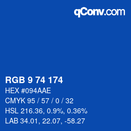 Color code: RGB 9 74 174 | qconv.com