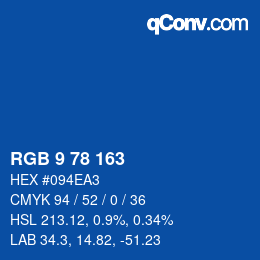 Color code: RGB 9 78 163 | qconv.com